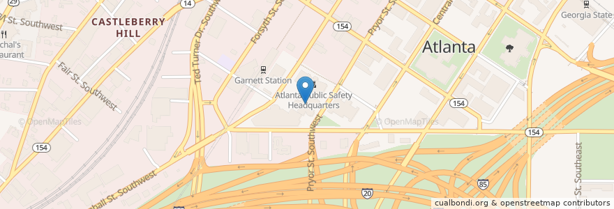 Mapa de ubicacion de Gateway Center en United States, Georgia, Fulton County, Atlanta.