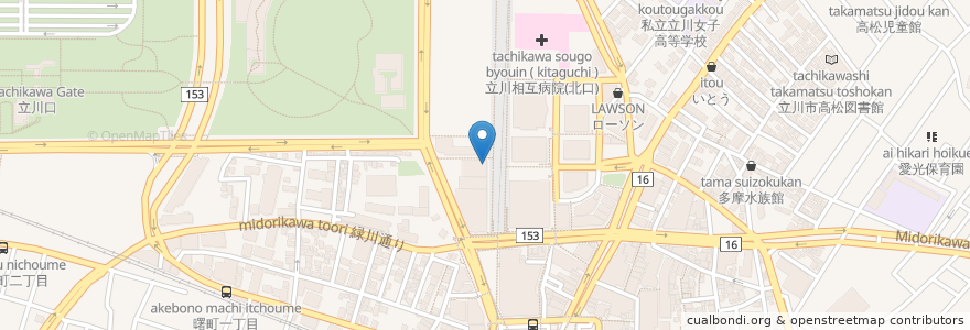 Mapa de ubicacion de Cinema Cafe en Giappone, Tokyo, 立川市.