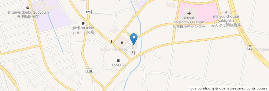 Mapa de ubicacion de ツルハドラッグ en ژاپن, 青森県, 弘前市.