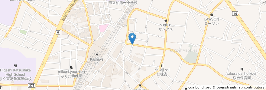 Mapa de ubicacion de シダックス en Japan, Präfektur Chiba, 柏市.