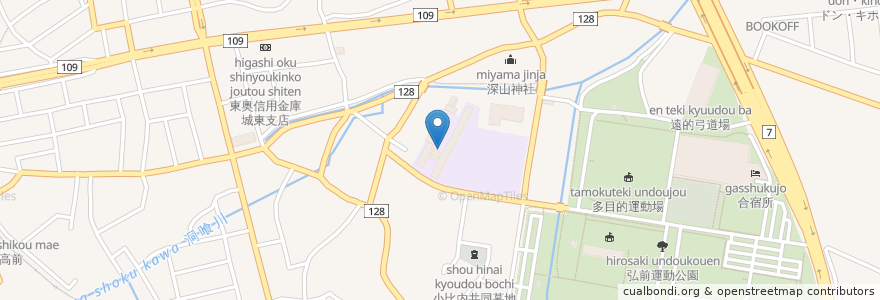 Mapa de ubicacion de 弘前市立豊田小学校 en 日本, 青森県, 弘前市.