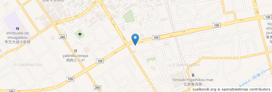 Mapa de ubicacion de 牛角 弘前店 en Japan, 青森県, 弘前市.