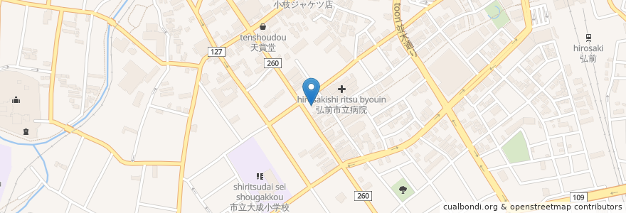 Mapa de ubicacion de スーパードラッグアサヒ調剤薬局 en 日本, 青森県, 弘前市.