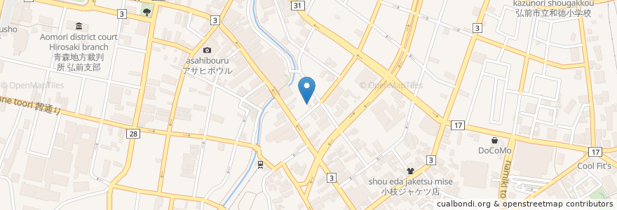Mapa de ubicacion de 創作郷土料理の店 菊富士 en اليابان, محافظة آوموري, 弘前市.