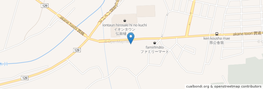 Mapa de ubicacion de 弘前市立西小学校 en 日本, 青森県, 弘前市.