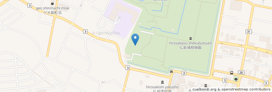 Mapa de ubicacion de 弘前市民会館 en Japan, Präfektur Aomori, 弘前市.