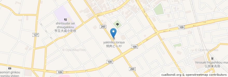 Mapa de ubicacion de 焼肉とらや en ژاپن, 青森県, 弘前市.