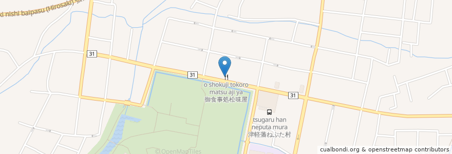 Mapa de ubicacion de 御食事処松味屋 en 日本, 青森县, 弘前市.