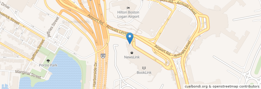Mapa de ubicacion de Terminal A Bike Racks en Stati Uniti D'America, Massachusetts, Suffolk County, Boston.