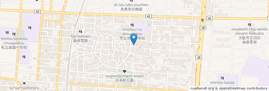 Mapa de ubicacion de デイサービス en Japon, Préfecture D'Osaka, 大阪市, 住吉区.
