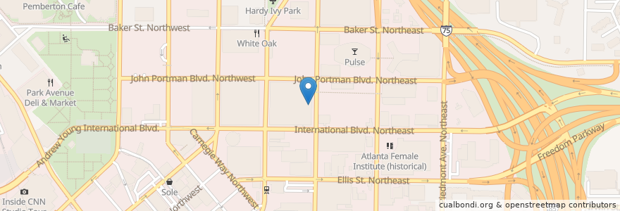 Mapa de ubicacion de Gus's Fried Chicken en 美利坚合众国/美利堅合眾國, 喬治亞州, Fulton County, Atlanta.