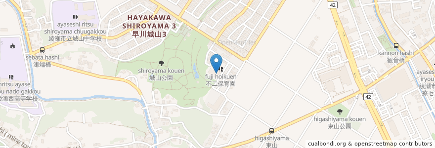Mapa de ubicacion de ヴィラ城山 en Jepun, 神奈川県, 綾瀬市.