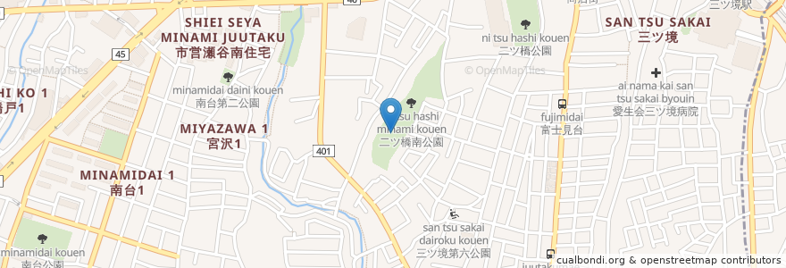 Mapa de ubicacion de 二ツ橋南公園トイレ en Japon, Préfecture De Kanagawa, 横浜市, 瀬谷区.