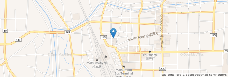 Mapa de ubicacion de Torishin en Japonya, 長野県, 松本市.
