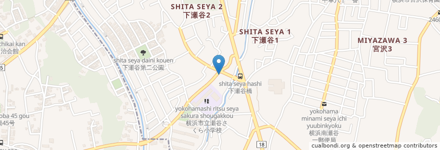 Mapa de ubicacion de ラーメン花楽 en 일본, 가나가와현, 요코하마시.