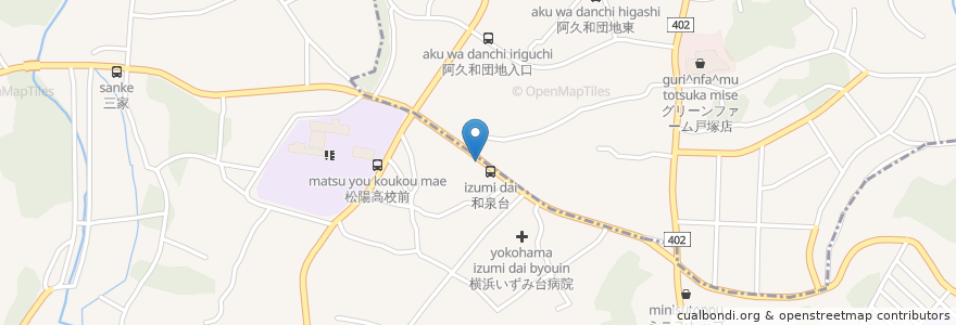 Mapa de ubicacion de 245702 en Japan, 神奈川県, Yokohama, 泉区.
