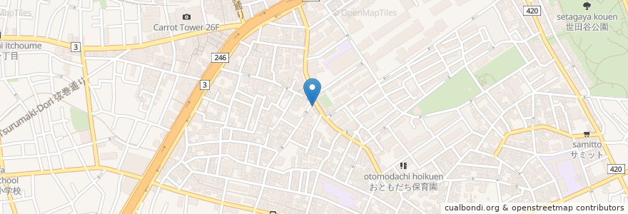 Mapa de ubicacion de ワイン食堂イナセヤキッチン en Japan, 東京都, 世田谷区.