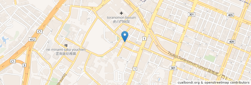 Mapa de ubicacion de ラーメン en 日本, 東京都, 港区.