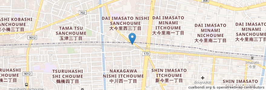 Mapa de ubicacion de 心寿し別館 en Japan, Osaka Prefecture, Osaka, Higashinari Ward.