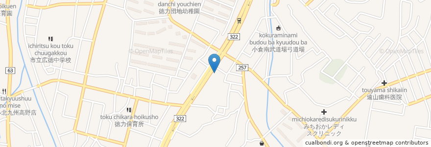 Mapa de ubicacion de 西日本シティ銀行徳力支店 en Japonya, 福岡県, 北九州市, 小倉南区.