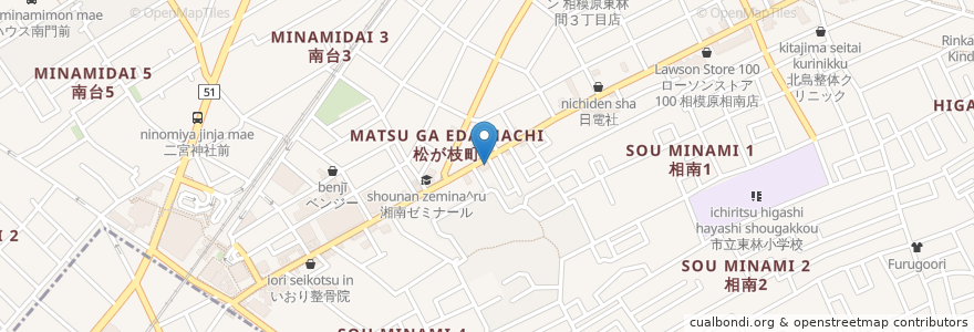 Mapa de ubicacion de Oldies en 일본, 가나가와현, 相模原市, 南区.