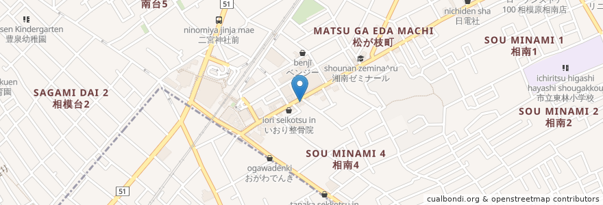 Mapa de ubicacion de 中華そば 丸信 en Japão, 神奈川県, 相模原市, 南区.