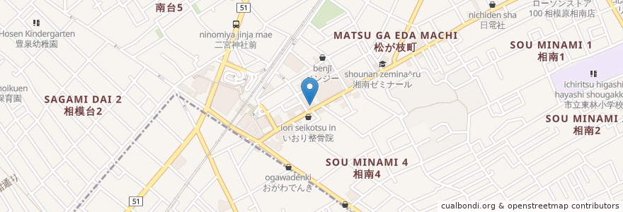 Mapa de ubicacion de 炭火焼鳥 いっぽ en Japonya, 神奈川県, 相模原市, 南区.