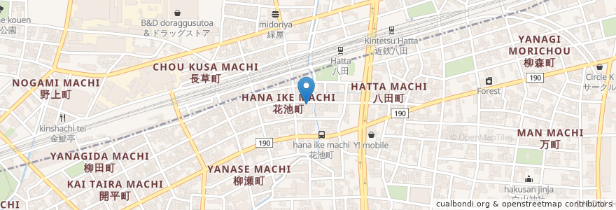 Mapa de ubicacion de 浅井薬局 en 일본, 아이치현, 나고야 시, 中川区.