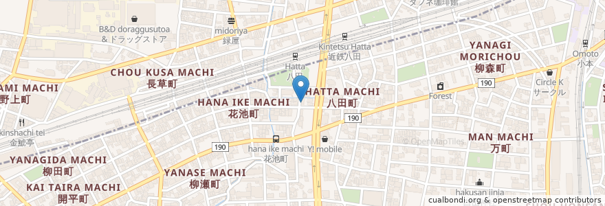 Mapa de ubicacion de はった歯科 en Japan, 愛知県, Nagoya, 中川区.