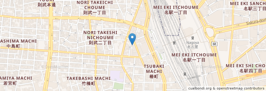 Mapa de ubicacion de GABUCHIKI ワイン食堂 en Japonya, 愛知県, 名古屋市, 中村区.