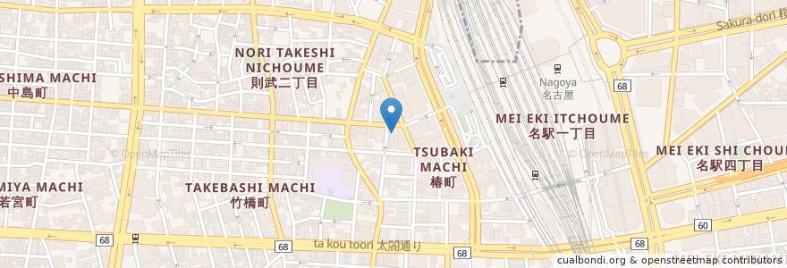 Mapa de ubicacion de Yonezawa en Япония, Айти, 名古屋市, 中村区.