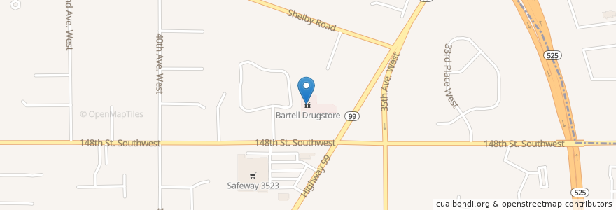Mapa de ubicacion de Bartell Drugs en ایالات متحده آمریکا, واشنگتن, Snohomish County, Picnic Point-North Lynnwood.