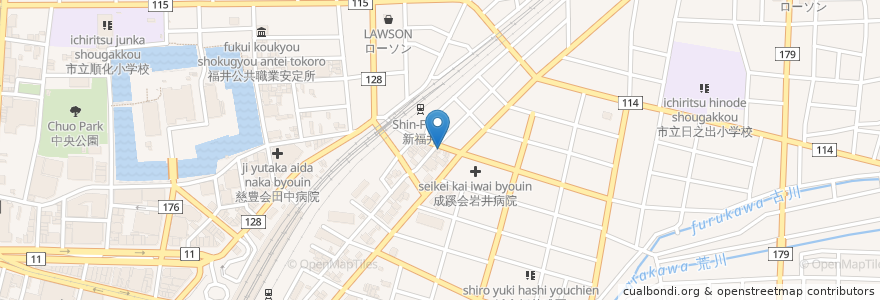 Mapa de ubicacion de シャンガリ en 일본, 후쿠이현, 福井市.
