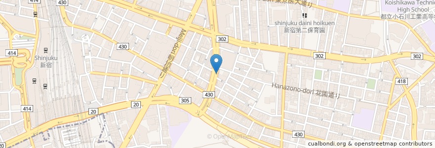 Mapa de ubicacion de 新宿三丁目駅自転車駐輪場 en Japan, Tokio, 新宿区.