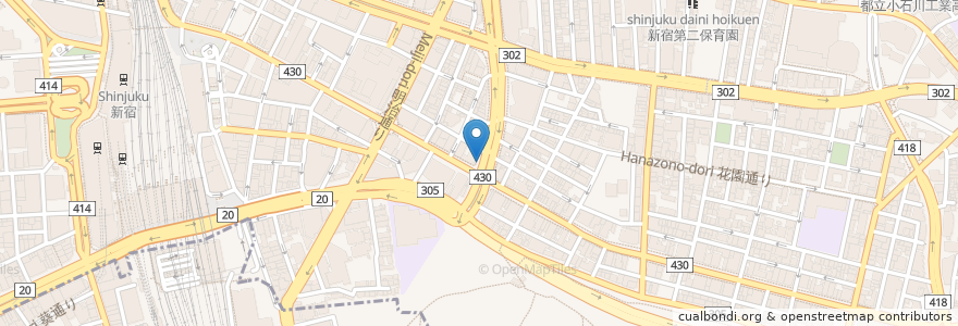Mapa de ubicacion de 新宿三丁目駅自転車駐輪場 en 日本, 東京都, 新宿区.