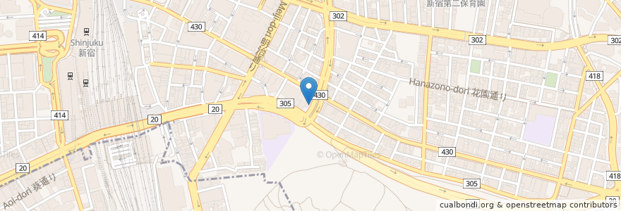 Mapa de ubicacion de 新宿三丁目駅自転車駐輪場 en 日本, 东京都/東京都, 新宿区/新宿區.
