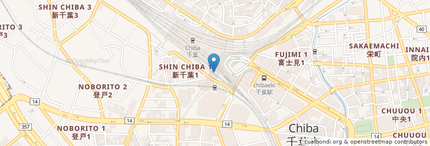 Mapa de ubicacion de ミスタードーナツ en اليابان, 千葉県, 千葉市, 中央区.