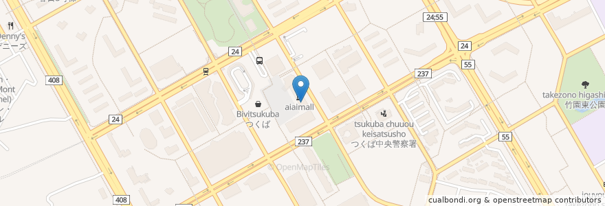Mapa de ubicacion de つくば市吾妻交流センター en 日本, 茨城県, つくば市.
