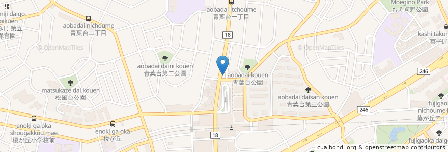 Mapa de ubicacion de やよい軒 en 일본, 가나가와현, 요코하마시, 青葉区.