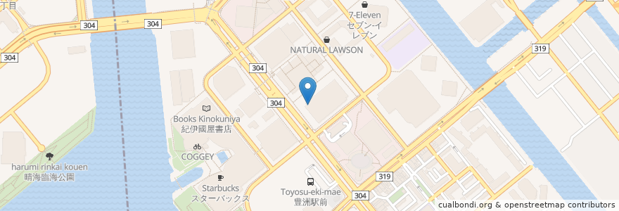 Mapa de ubicacion de クリニック Toyosu en Japan, Tokyo, Koto.