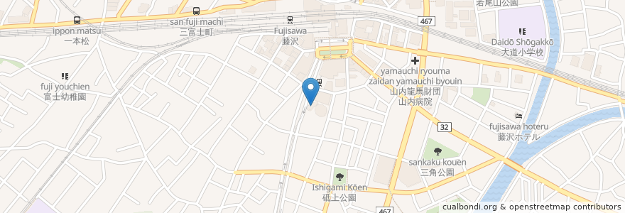 Mapa de ubicacion de カトリック藤沢教会 en Japan, 神奈川県, 藤沢市.