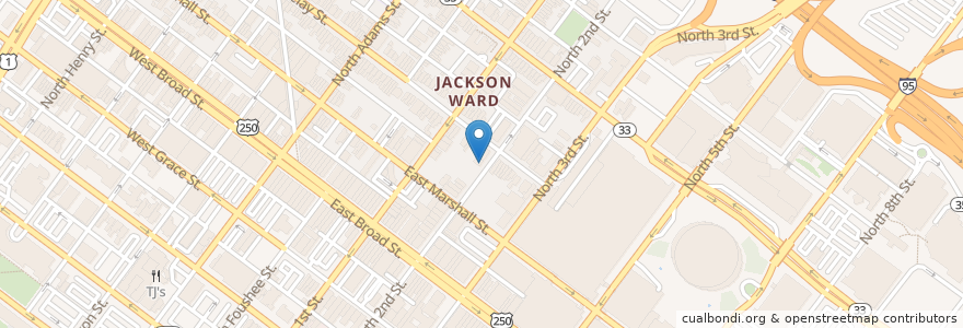 Mapa de ubicacion de NAACP Richmond Branch en 미국, 버지니아, Richmond City.