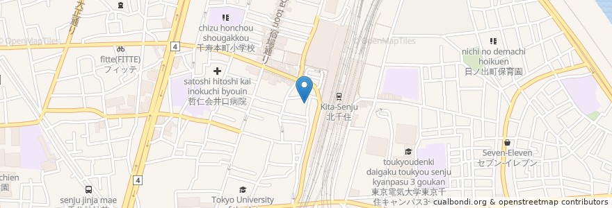Mapa de ubicacion de 日高屋 en اليابان, 東京都, 足立区.