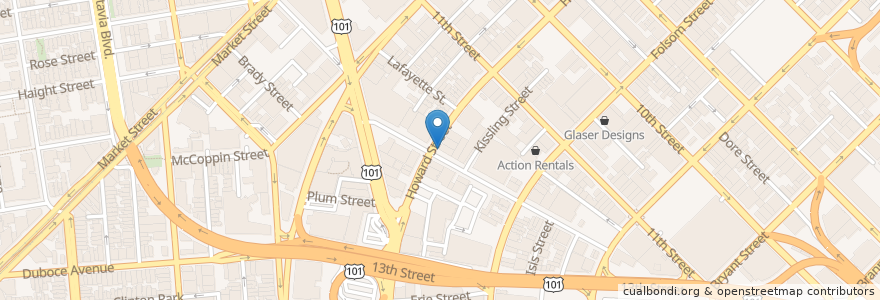 Mapa de ubicacion de Gaslamp Cafe en Amerika Birleşik Devletleri, Kaliforniya, San Francisco, San Francisco.