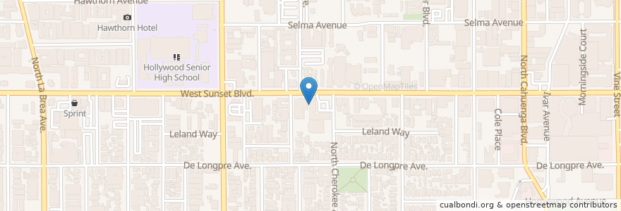 Mapa de ubicacion de Luv2eat  en Vereinigte Staaten Von Amerika, Kalifornien, Los Angeles County, Los Angeles.
