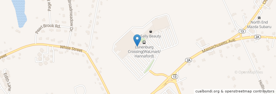 Mapa de ubicacion de USPS en Vereinigte Staaten Von Amerika, Massachusetts, Worcester County, Lunenburg.