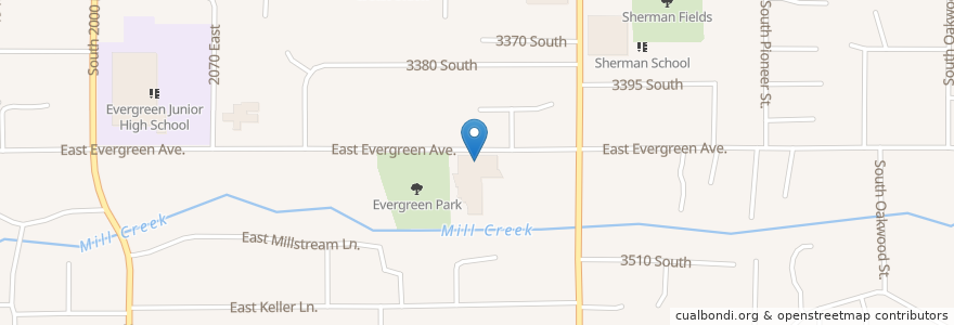 Mapa de ubicacion de Millcreek Community Center en アメリカ合衆国, ユタ州, Salt Lake County, Millcreek.