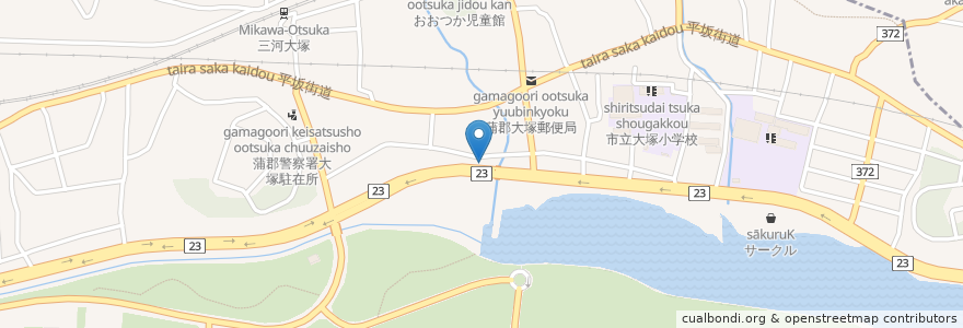 Mapa de ubicacion de ぼてこ蒲郡大塚店 en Japan, Aichi Prefecture, Gamagori.