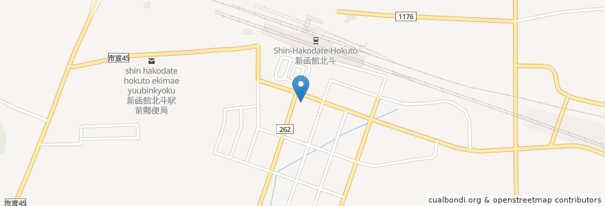 Mapa de ubicacion de 新函館北斗駅前郵便局 en Japon, Préfecture De Hokkaidō, 渡島総合振興局, 北斗市.