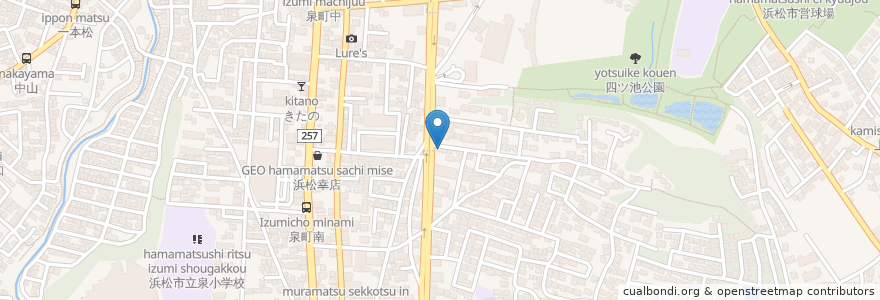 Mapa de ubicacion de 東洋ローアキリスト伝道教会浜松伝道所 en 日本, 静冈县, 浜松市, 中区.
